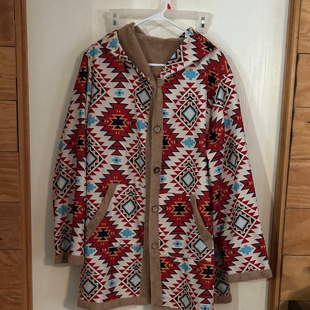 Aztec Patterned fleece lines Jacket - image 1